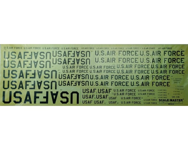 USAF LETTERING - SERIAL NUMBERS - LOW VISIBILITY CODES