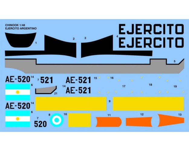 BOEING CHINOOK CH-47C 1/48 con calcas 3D