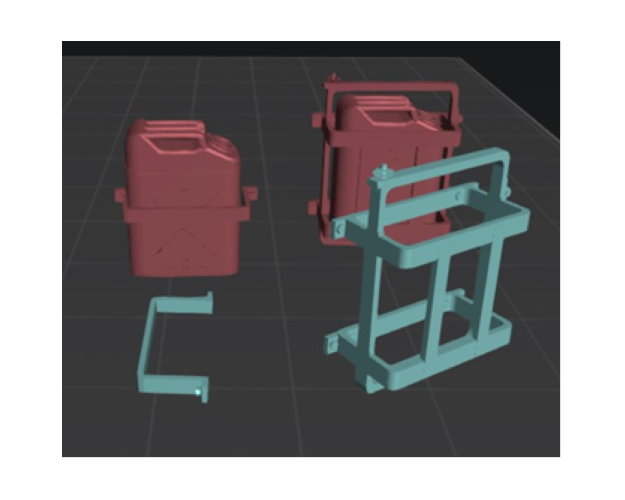 Soporte 2 Jerrycan versión 2+simples (Op.1)(x4) (no incluye bidones)