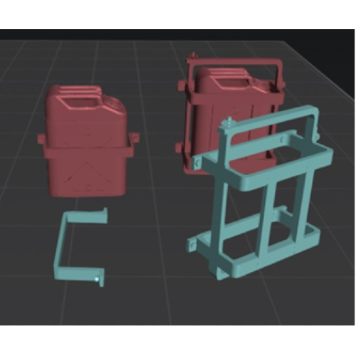 Soporte 2 Jerrycan versión 2+simples (Op.1)(x4) (no incluye bidones)