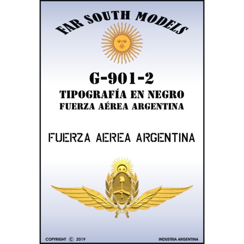 FUERZA AEREA ARGENTINA - Tipografia en Negro