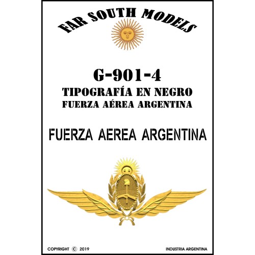 FUERZA AEREA ARGENTINA - Tipografia en Negro