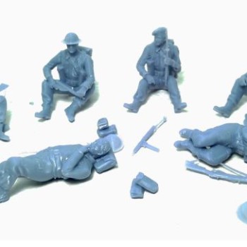 WWII - Soldados ingleses en descanso x 6