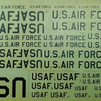 USAF LETTERING - SERIAL NUMBERS - LOW VISIBILITY CODES