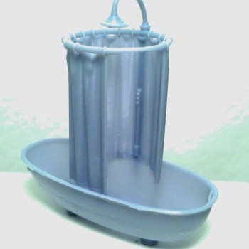 Bañera con cortina.